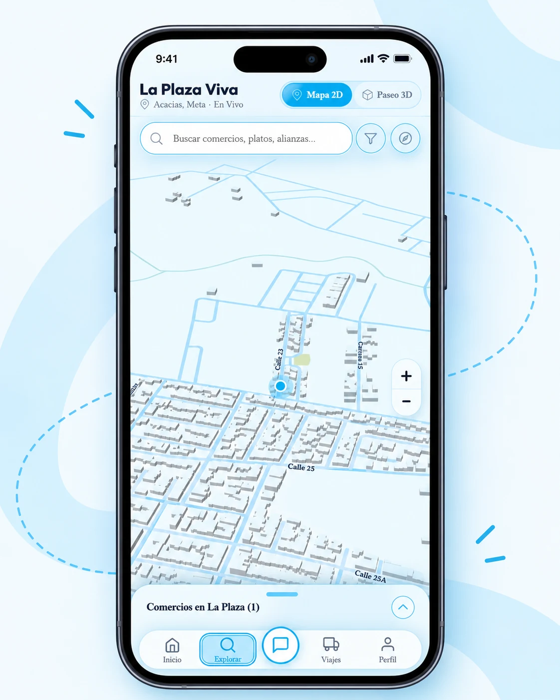 Mapa de La Plaza Viva en ¡Qué Viaje!